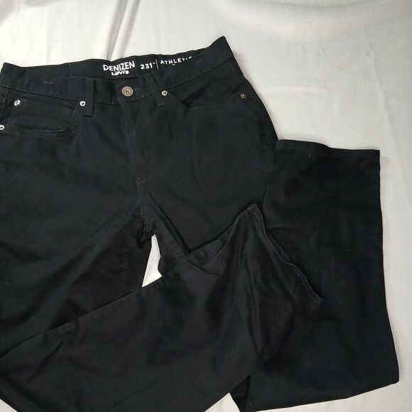 DENIZEN 231 Levi's Athletic Fit Black Jeans Pants Tapered Leg Cell Pockt 32 x 32 - Picture 5 of 11